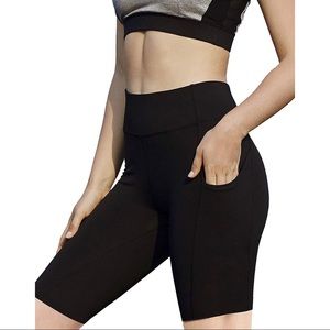 Ajisai 8.5” Pro Compression Running Shorts - black - pockets! - NWOT